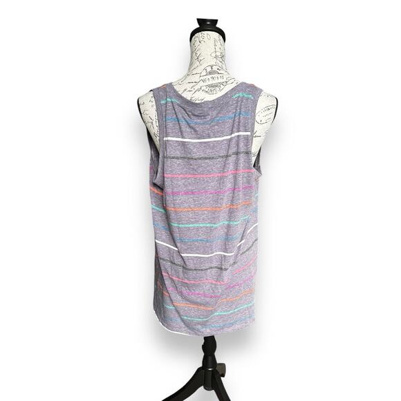 Torrid Jersey Purple Cadet Multi Stripe Classic Fit Vintage V-Neck Tank Size 1 - Picture 2 of 6